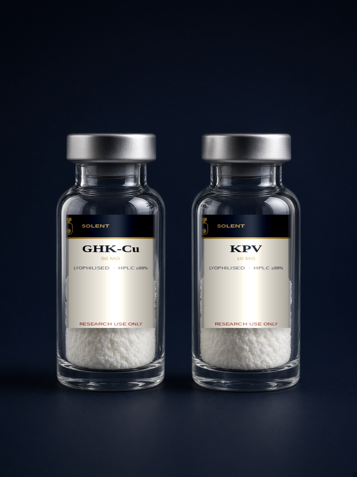 KLOW Blend 80 mg lyophilised research peptide vial, HPLC ≥99%, Solent Peptides Southampton